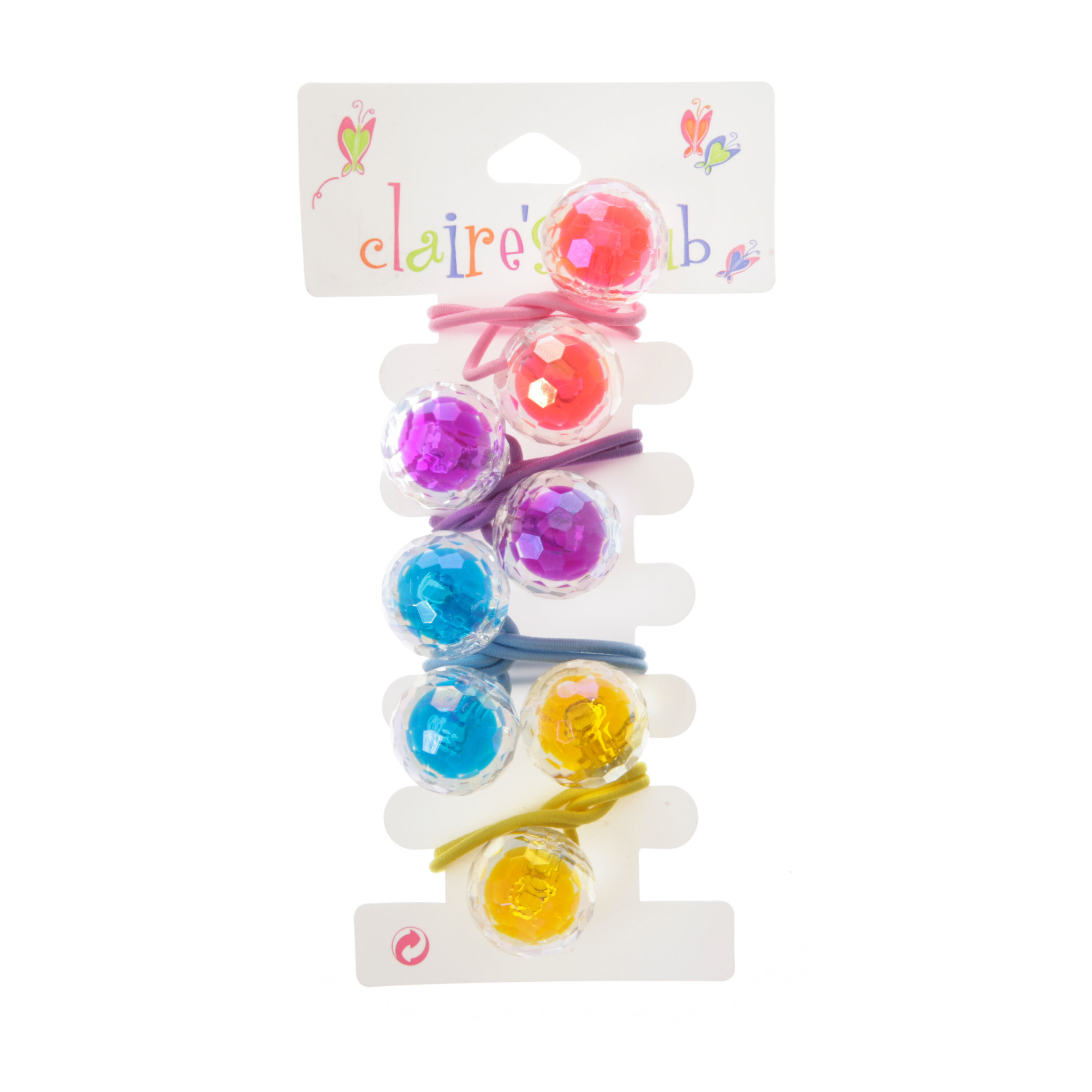 Claire's Club Bright Rainbow Disco Hair Bobbles - 4 Pack,