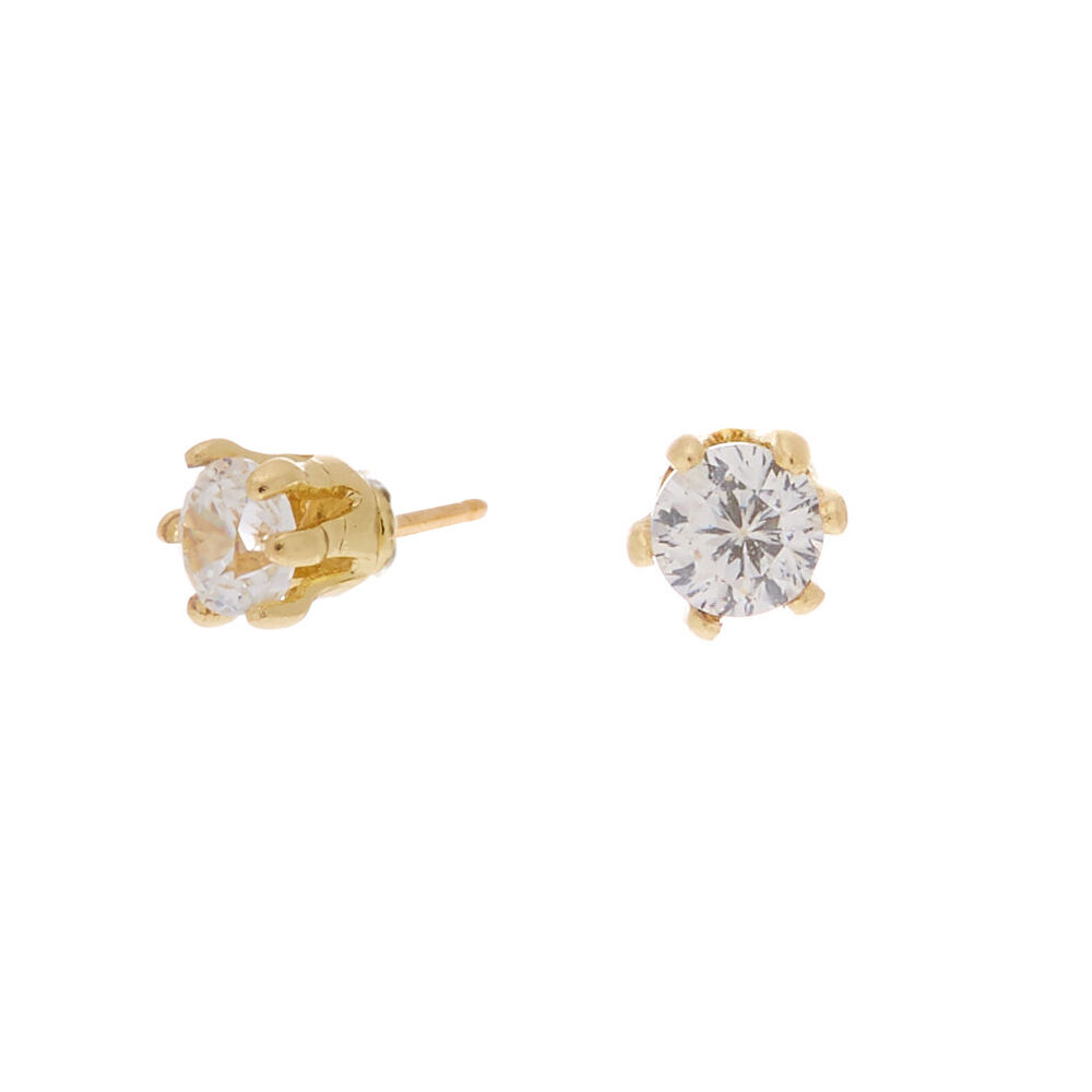 18kt Gold Plated Flower Stud Earrings  Claires