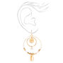 Gold Seashell Double Circle 2&quot; Drop Earrings,