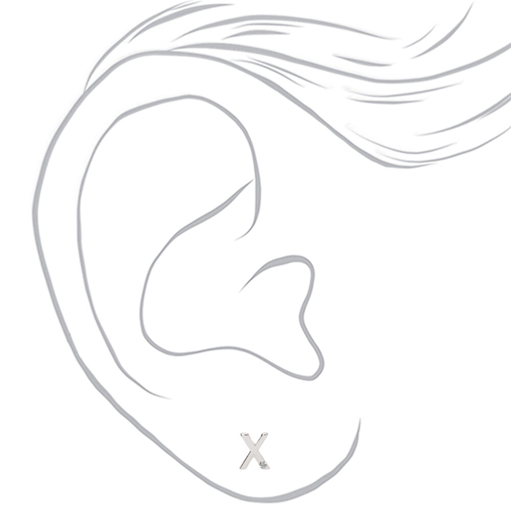 Silver Rainbow Initial Jewellery Gift Set - X, 4 Pack,