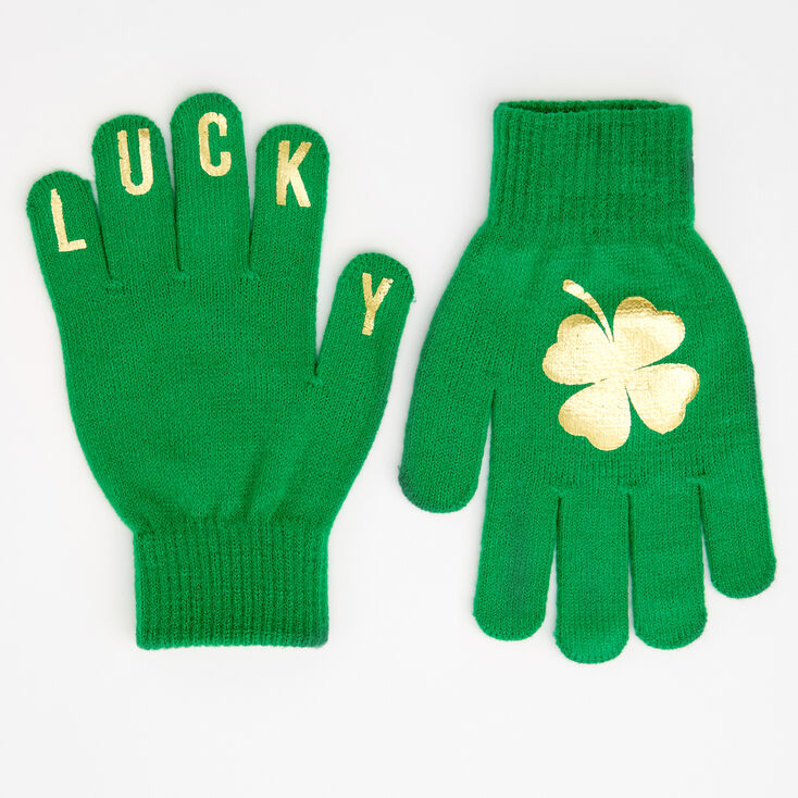 Lucky Shamrock Gloves - Gold,