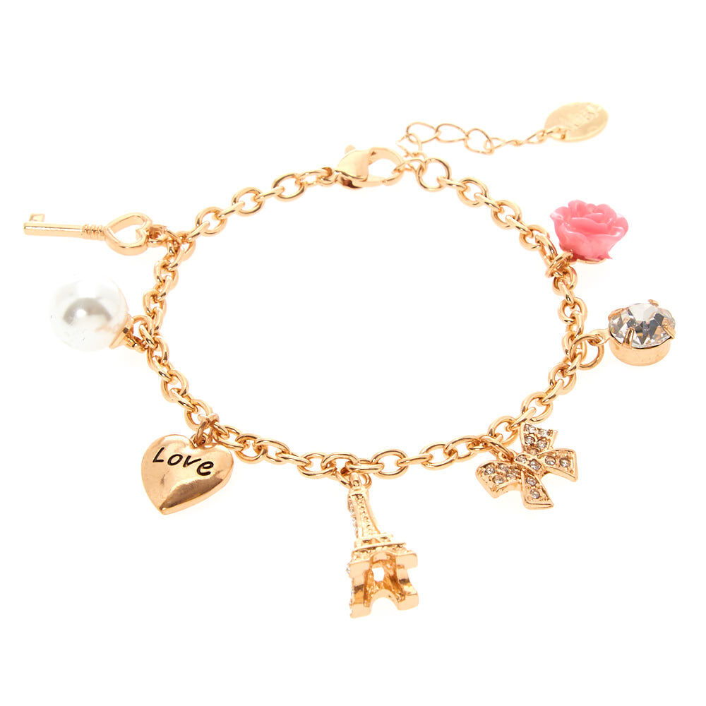 Eiffel Tower Pink Charm Bracelet for Women : Amazon.in: Fashion