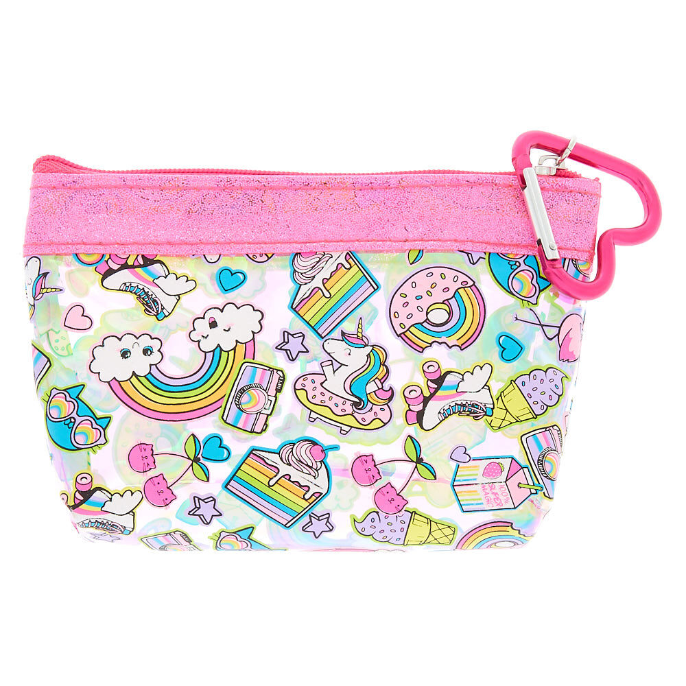 Rainbow Emoticon Zip Coin Purse - Pink,