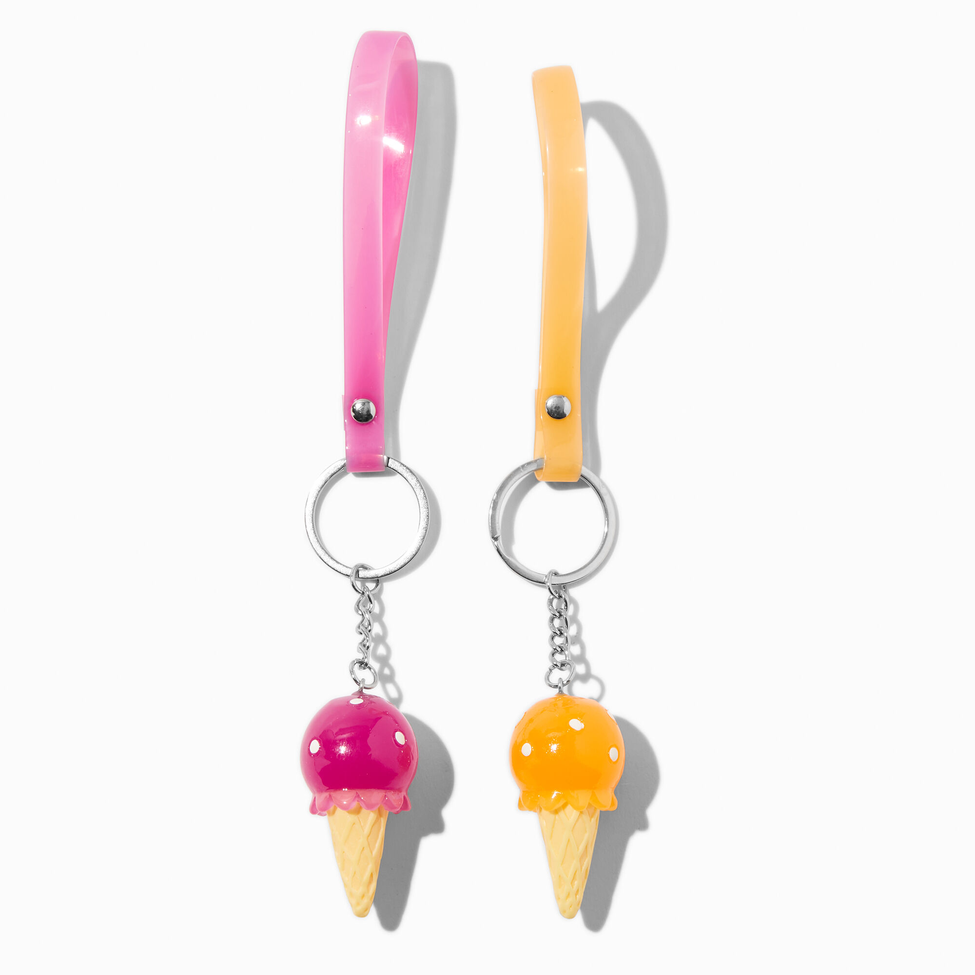 View Claires Best Friends Ice Cream Glow In The Dark Wrislet Keyrings 2 Pack Silver information