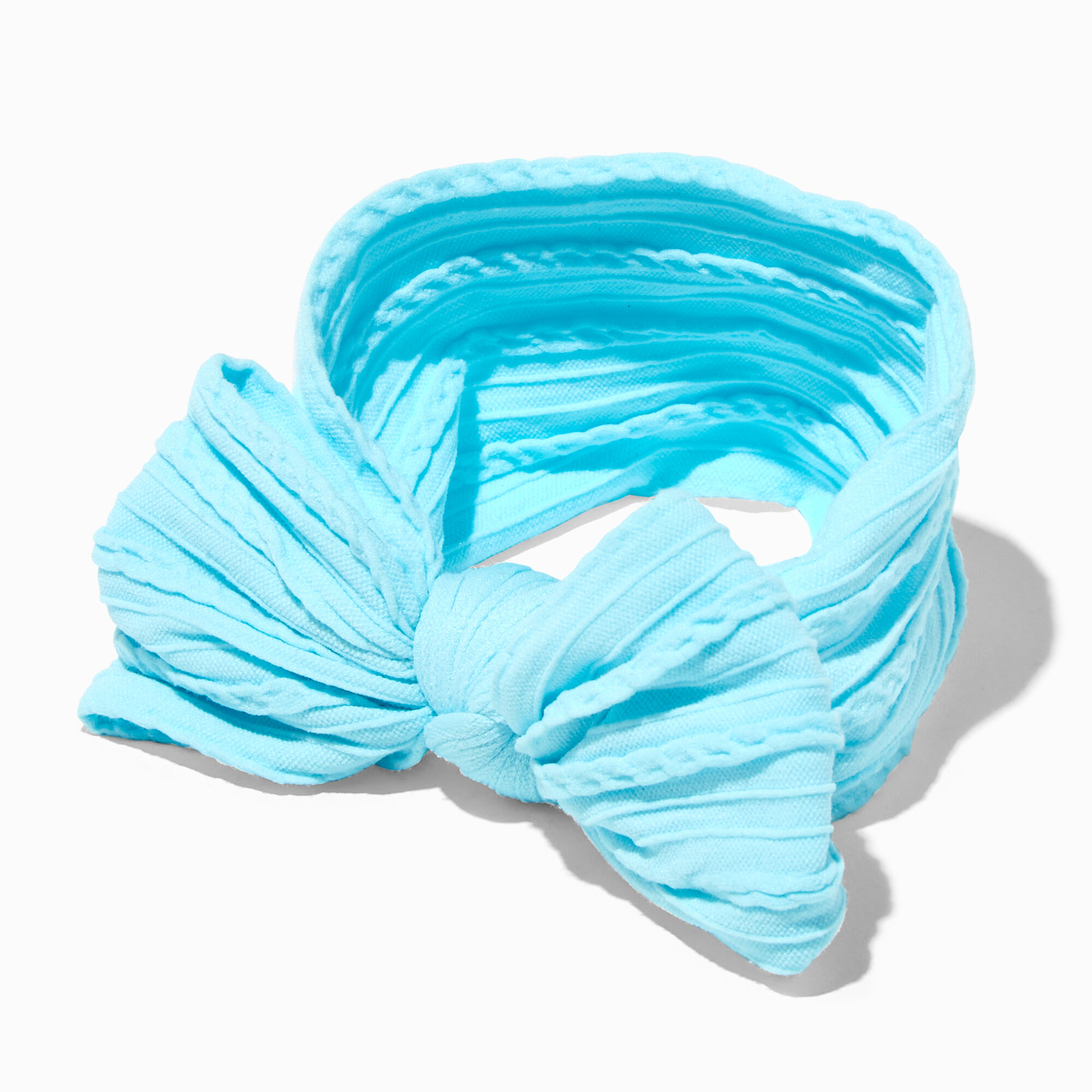 View Claires Club Nylon Ribbed Bow Headwrap Blue information