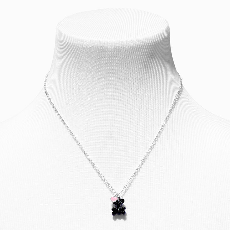 Black Bear &amp; Broken Heart Pendant Necklace,