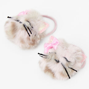 Claire&#39;s Club Cat Pom Hair Ties - Pink, 2 Pack,