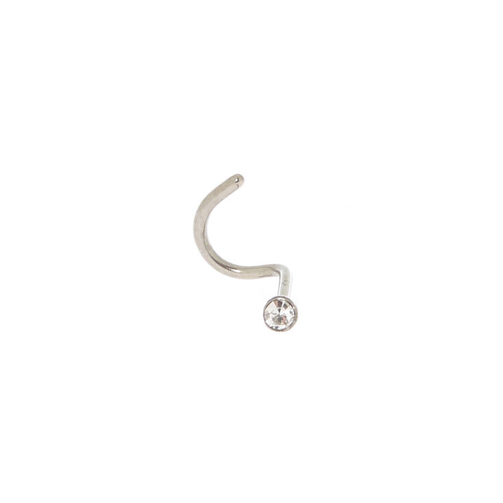 Titanium 20G Clear Stone Nose Stud,