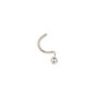 Titanium 20G Clear Stone Nose Stud,