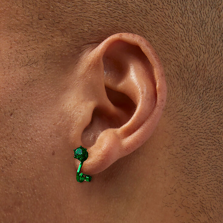 Coloured Rhinestone Clip-On Stud Earrings - 6 Pack,