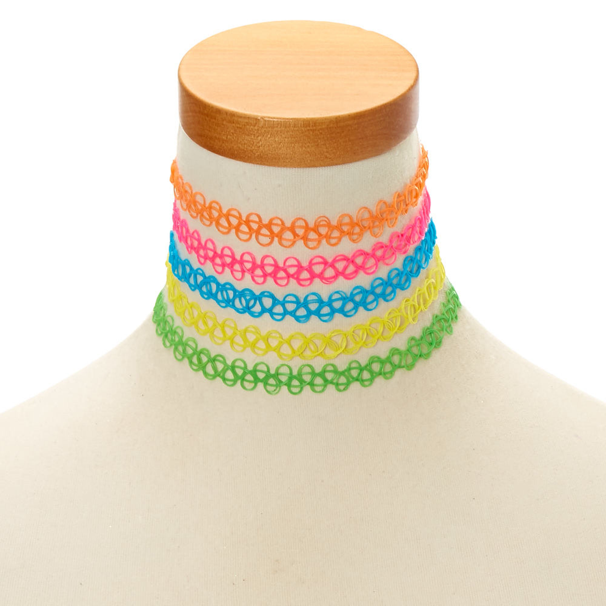 Neon Tattoo Chokers 5 Pack