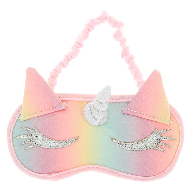 Claire's Masque de sommeil licorne à paillettes arc-en-ciel
