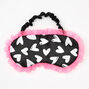 Masque de sommeil fronc&eacute; c&oelig;urs noir et blanc,