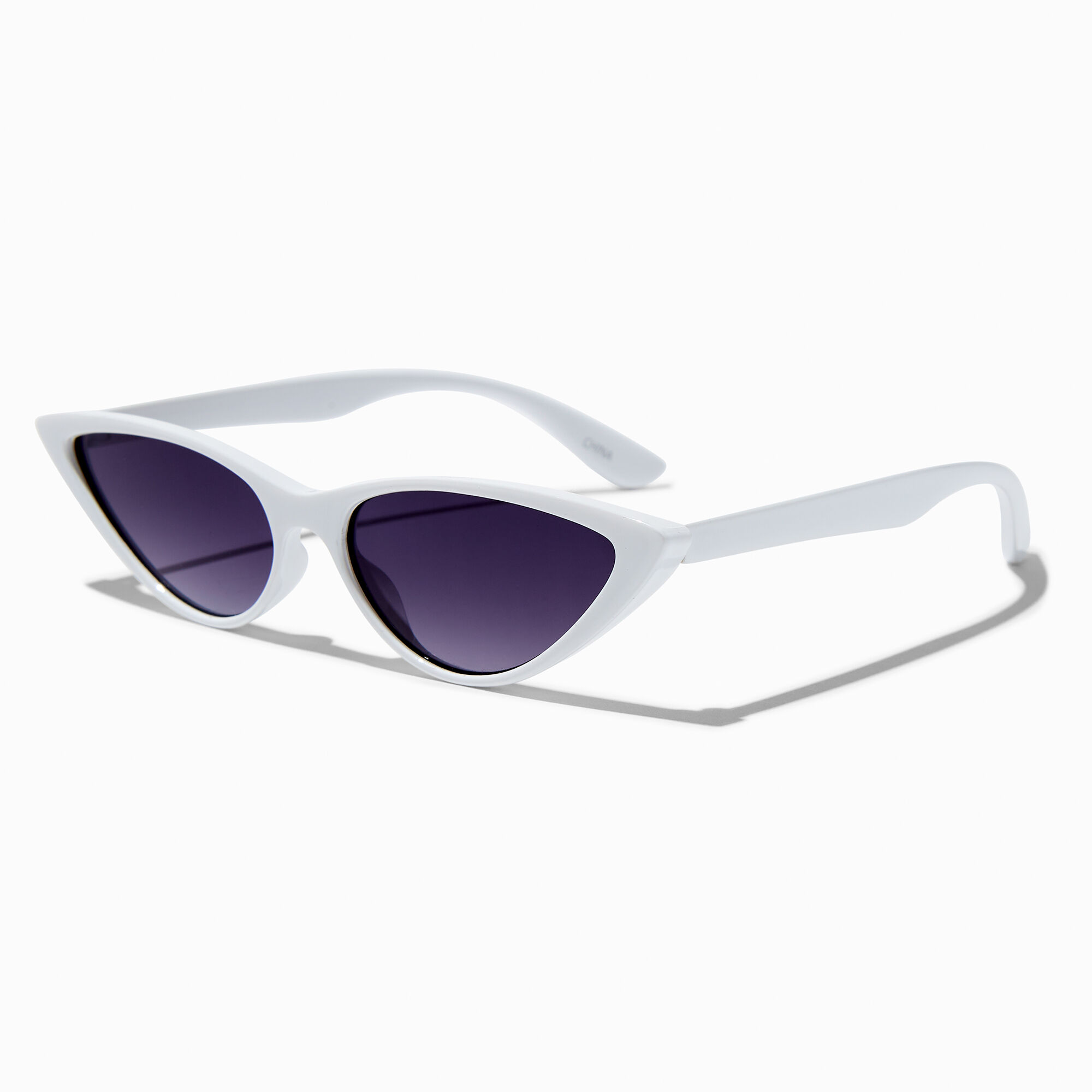 White Slim Cat Eye Sunglasses