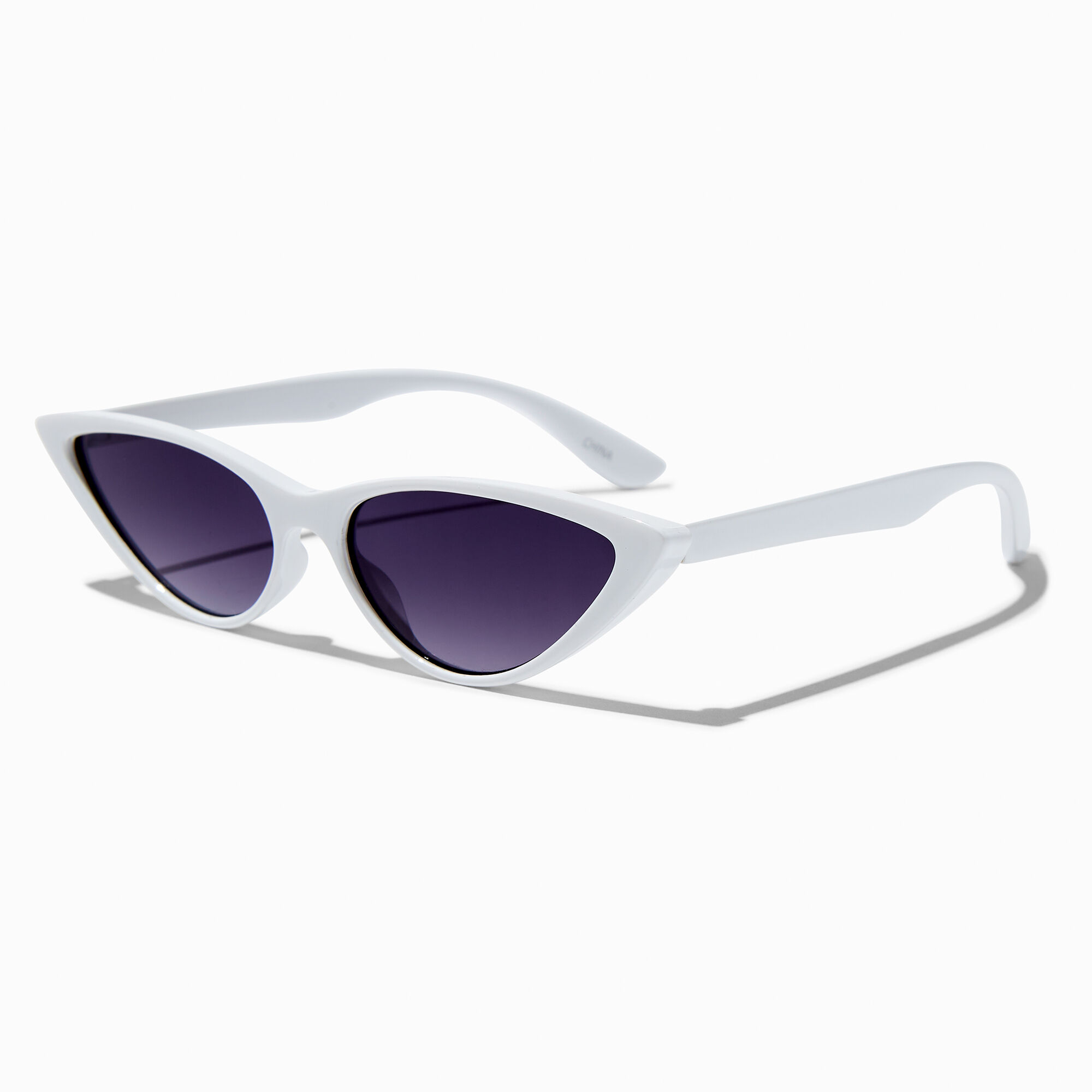 View Claires Slim Cat Eye Sunglasses White information