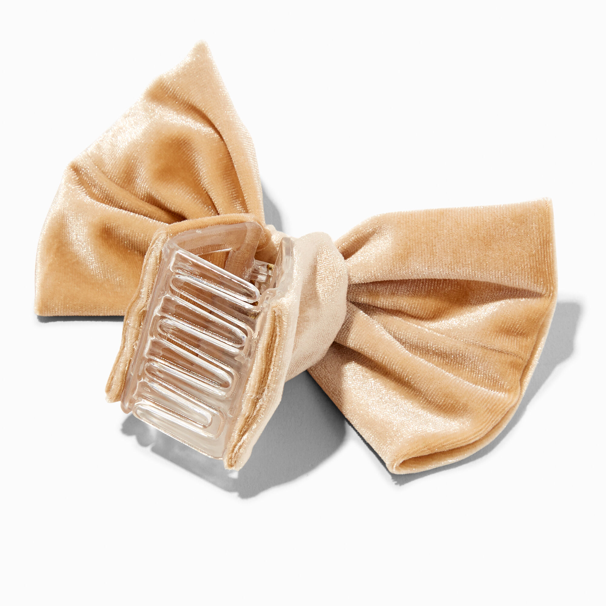 Gold Velvet Bow Hair Claw,