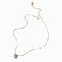 Lilac Faceted Crystal Heart Pendant Necklace,