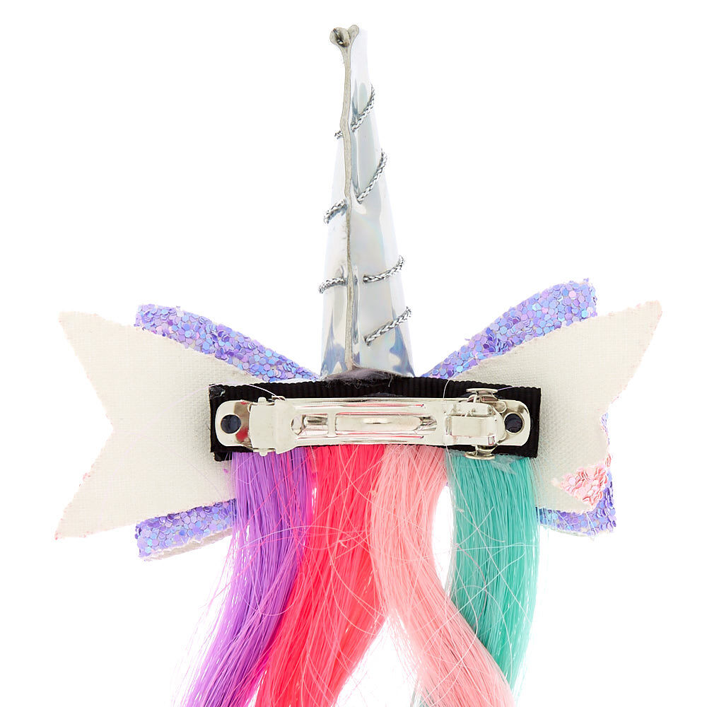 Barrette avec cheveux synthétiques à effet dégradé licorne Club Claire's,