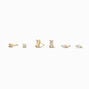 C LUXE by Claire&#39;s 18k Yellow Gold Plated Cubic Zirconia Marquise &amp; Baguette Stud Earrings - 3 Pack,