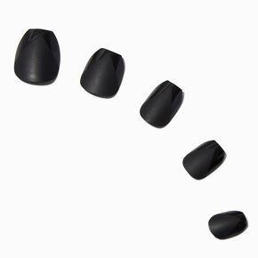 Black Matte Coffin Press On Vegan Faux Nail Set - 24 Pack,