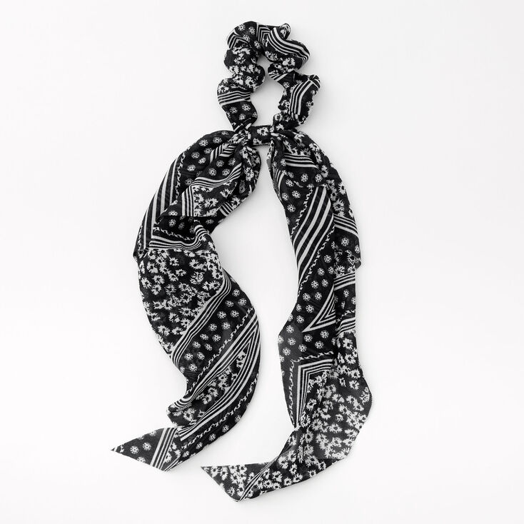 Paisley Bandana Scarf Scrunchie - Navy,