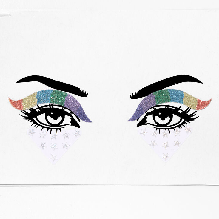 Rainbow Star Glitter Faux Tattoo Liner,