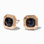 Black Geometric Vintage Gold-tone Stud Earrings ,