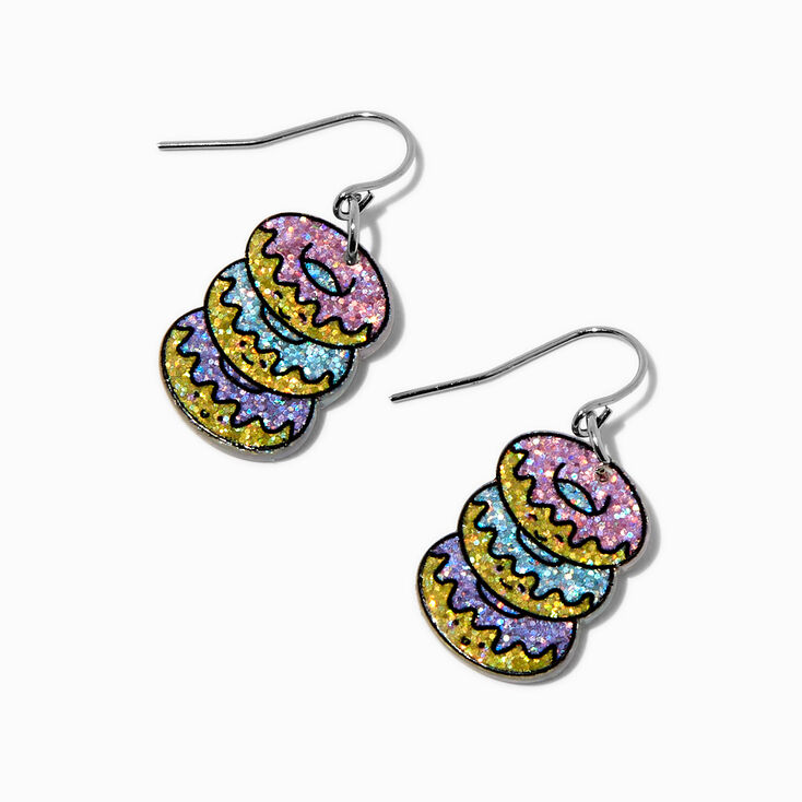 Sparkly Acrylic Donut Stack Drop Earrings,