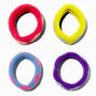 Neon Print Rolled Hair Ties - 4 Pack,