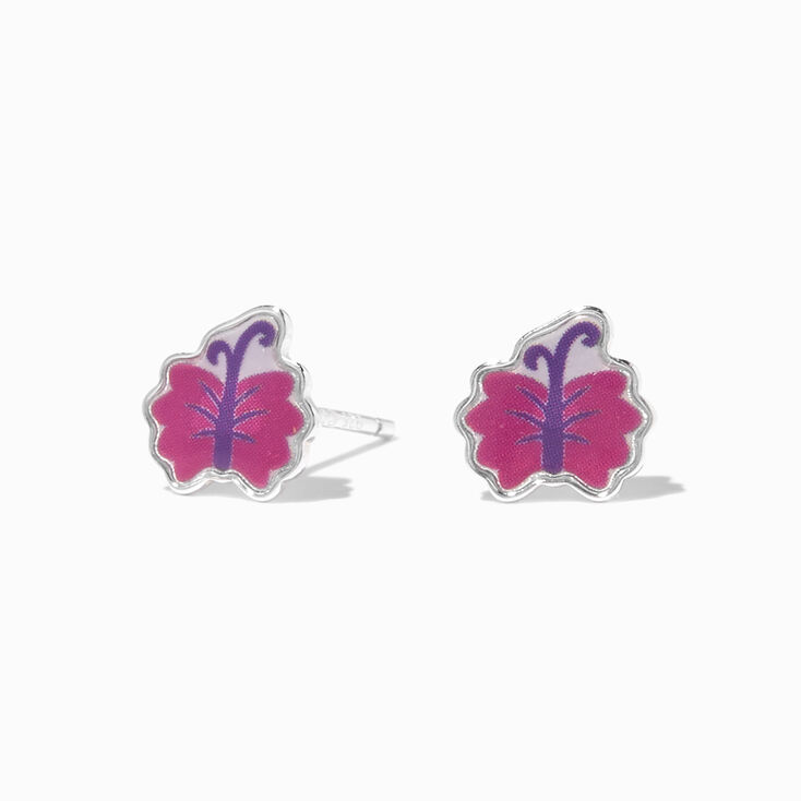 Clous d&#39;oreilles couleur argent&eacute;e papillon Encanto de Disney,