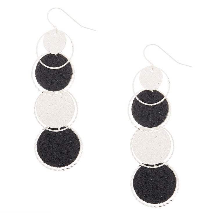 Claire's Pendantes à disques noirs pailletés 5 cm