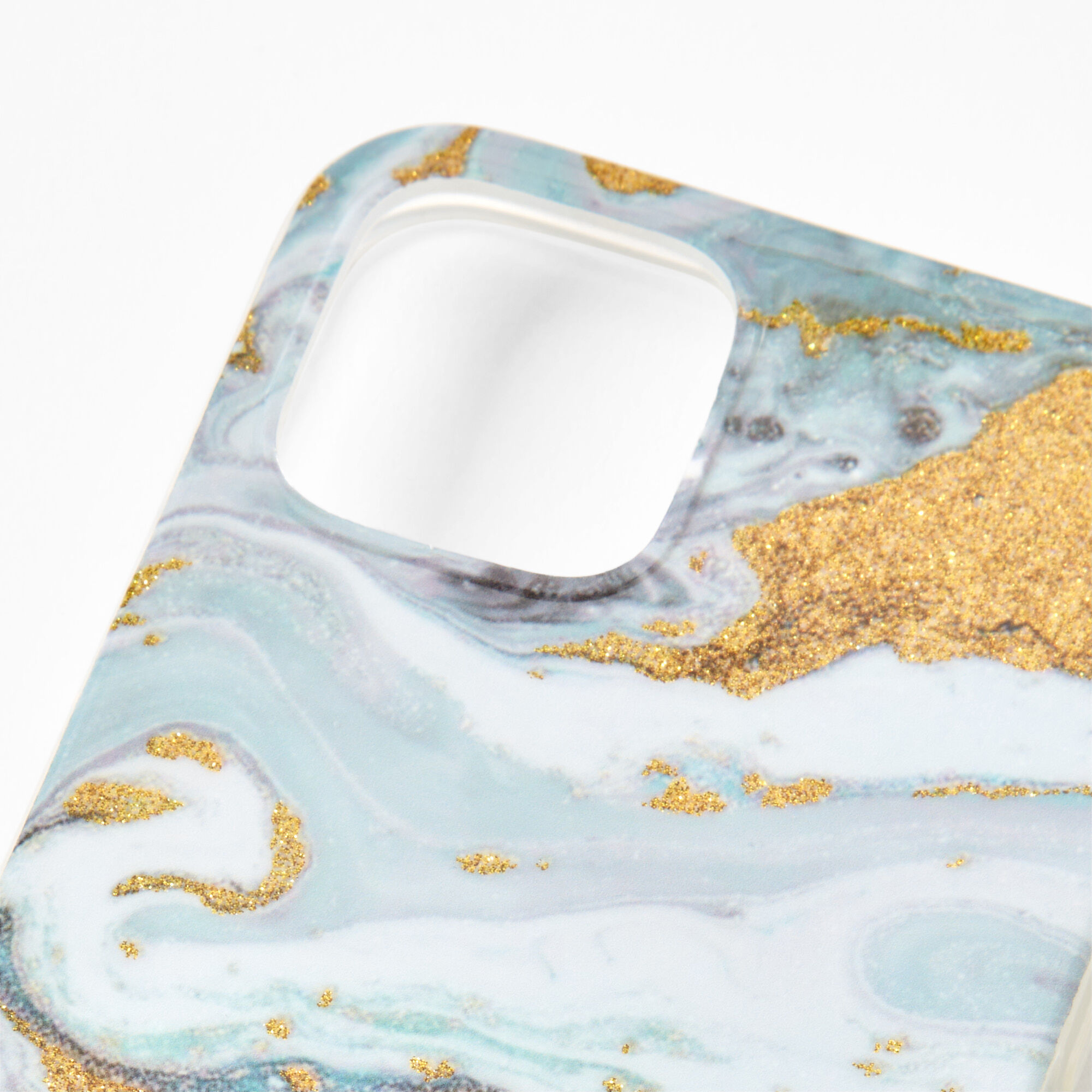 Coque de protection pour portable effet marbré couleur dorée - Compatible avec iPhone 12/12 Pro,