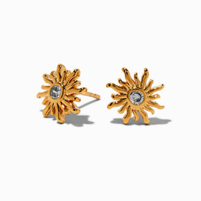 C LUXE by Claire&#39;s 18kt Gold Plated Cubic Zirconia Sun Stud Earrings,