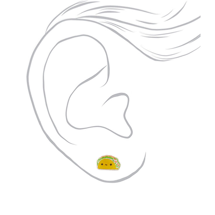 Taco Stud Earrings - Yellow,