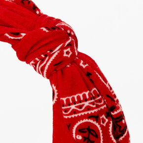 Bandana Knotted Bow Headband - Red,