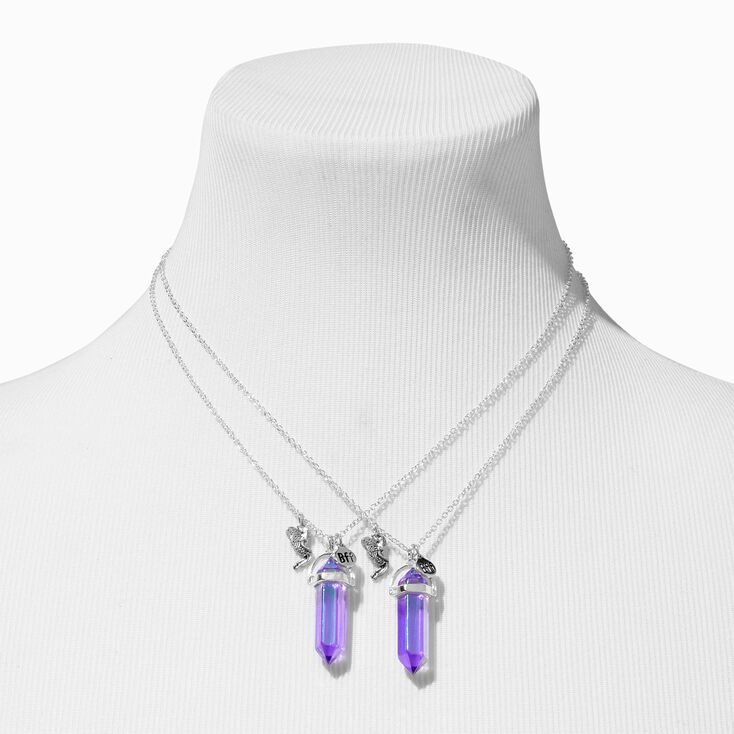 Best Friends Iridescent Purple Mystical Gem Pendant Necklaces - 2 Pack,