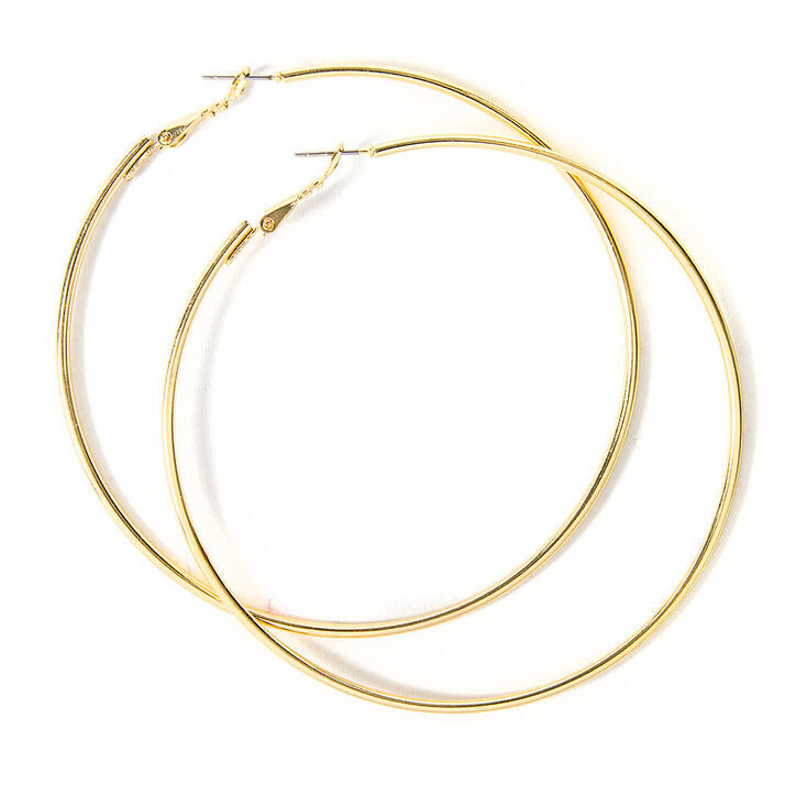 Gold 80MM Hoop Earrings Claire s US