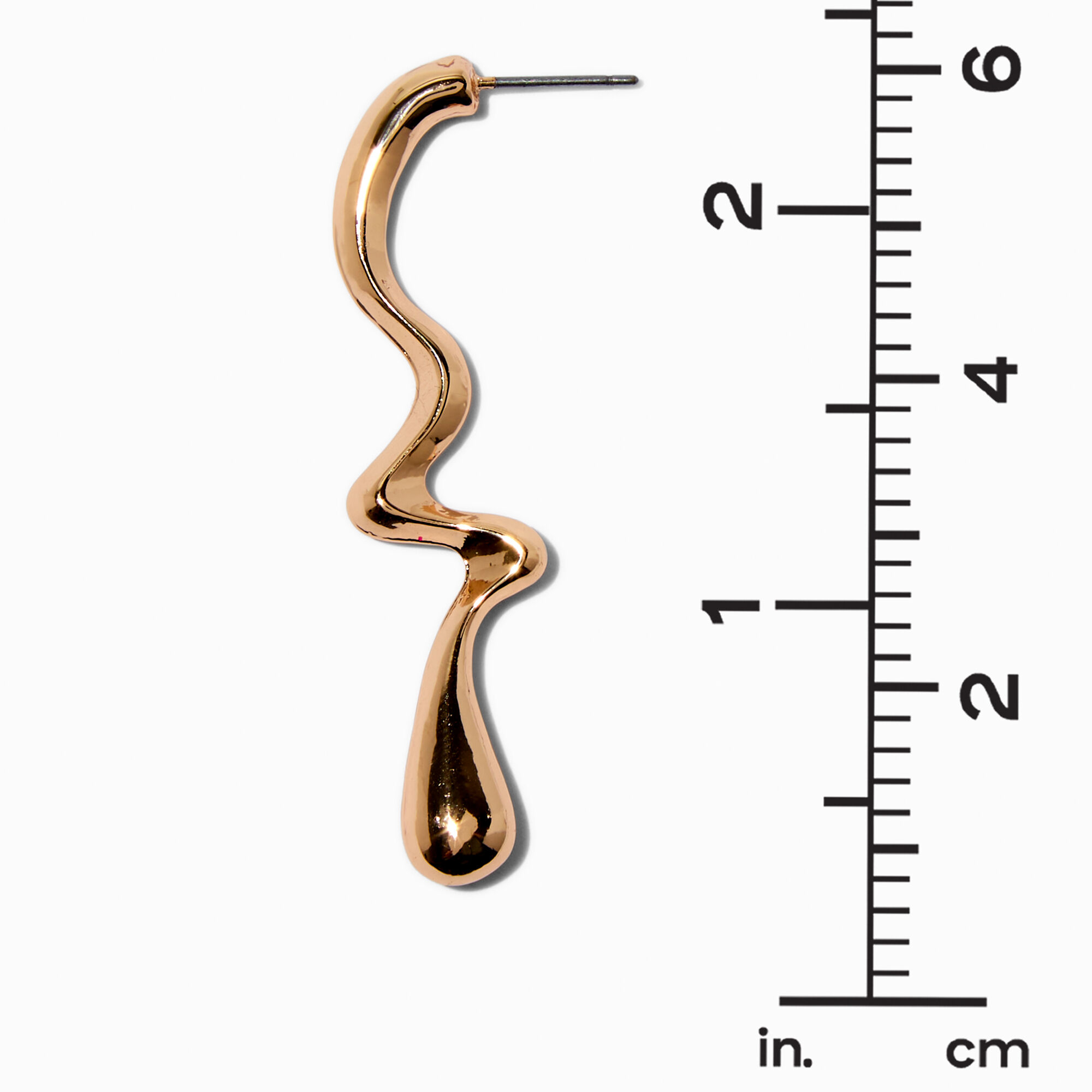 Gold-tone Melted 2" Drop Earrings