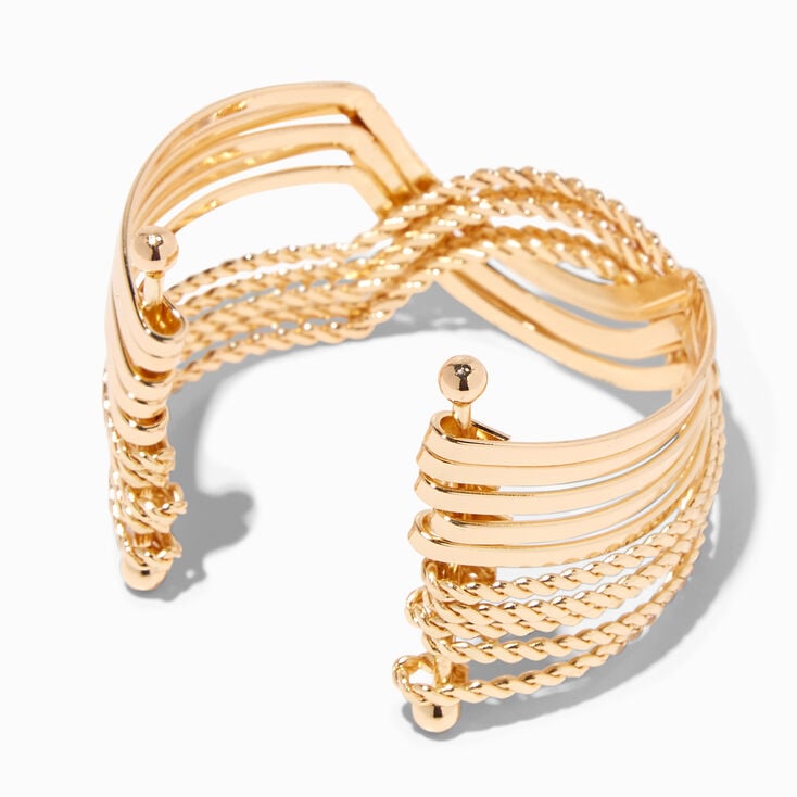 Gold Woven Cuff Bracelet,