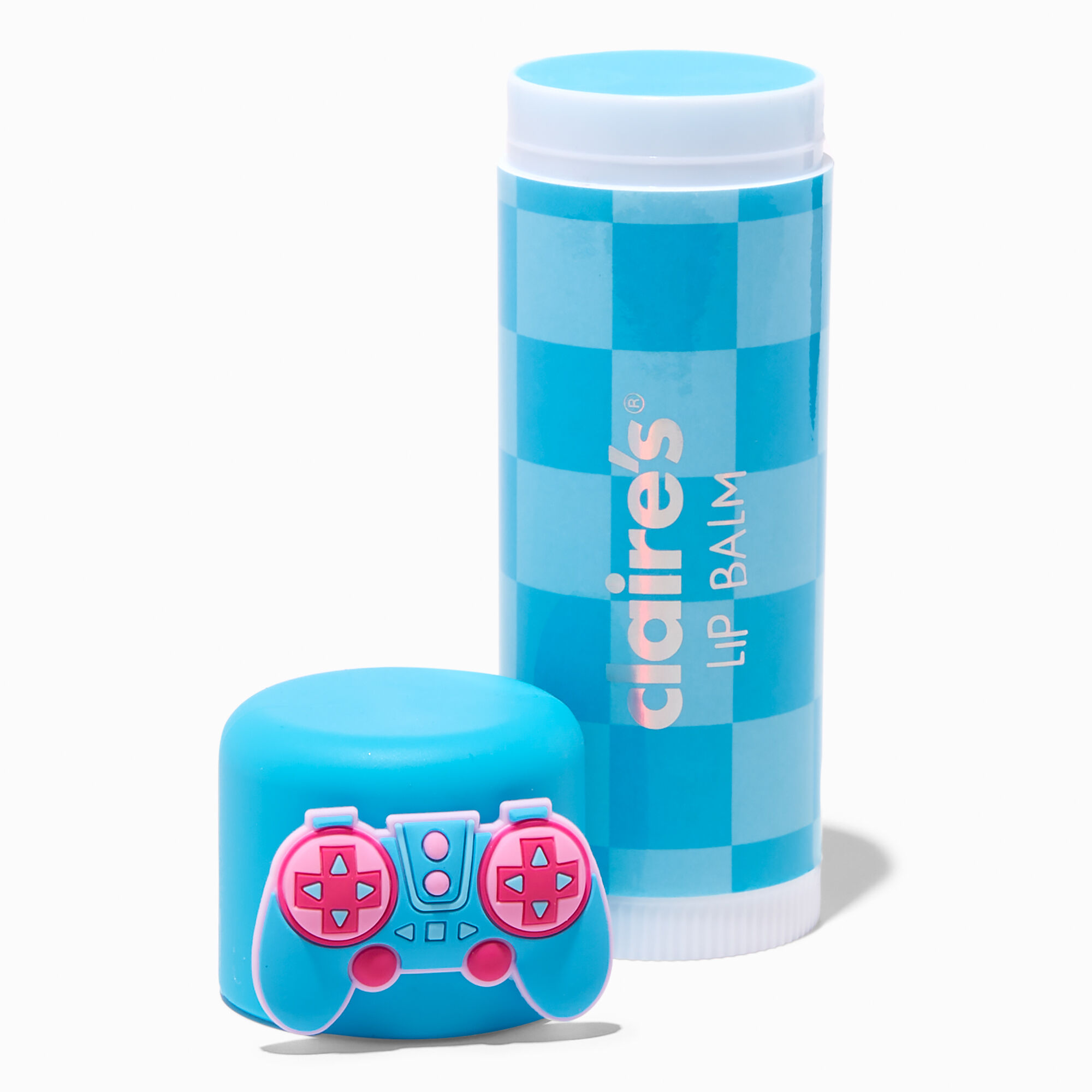 View Claires Checkered Gamer Humongous Lip Balm Blue information