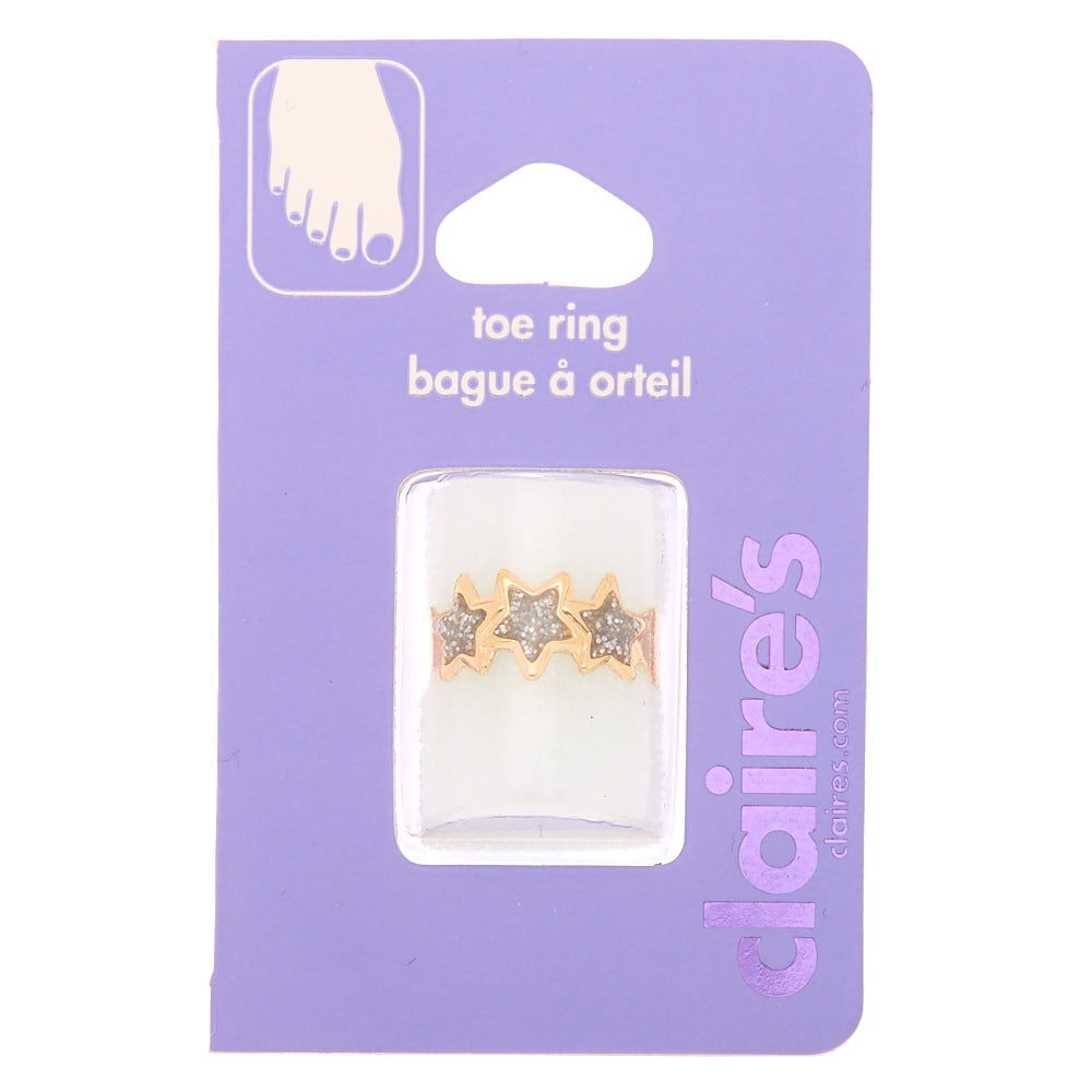 Bagues d orteil etoiles pailletees couleur dore