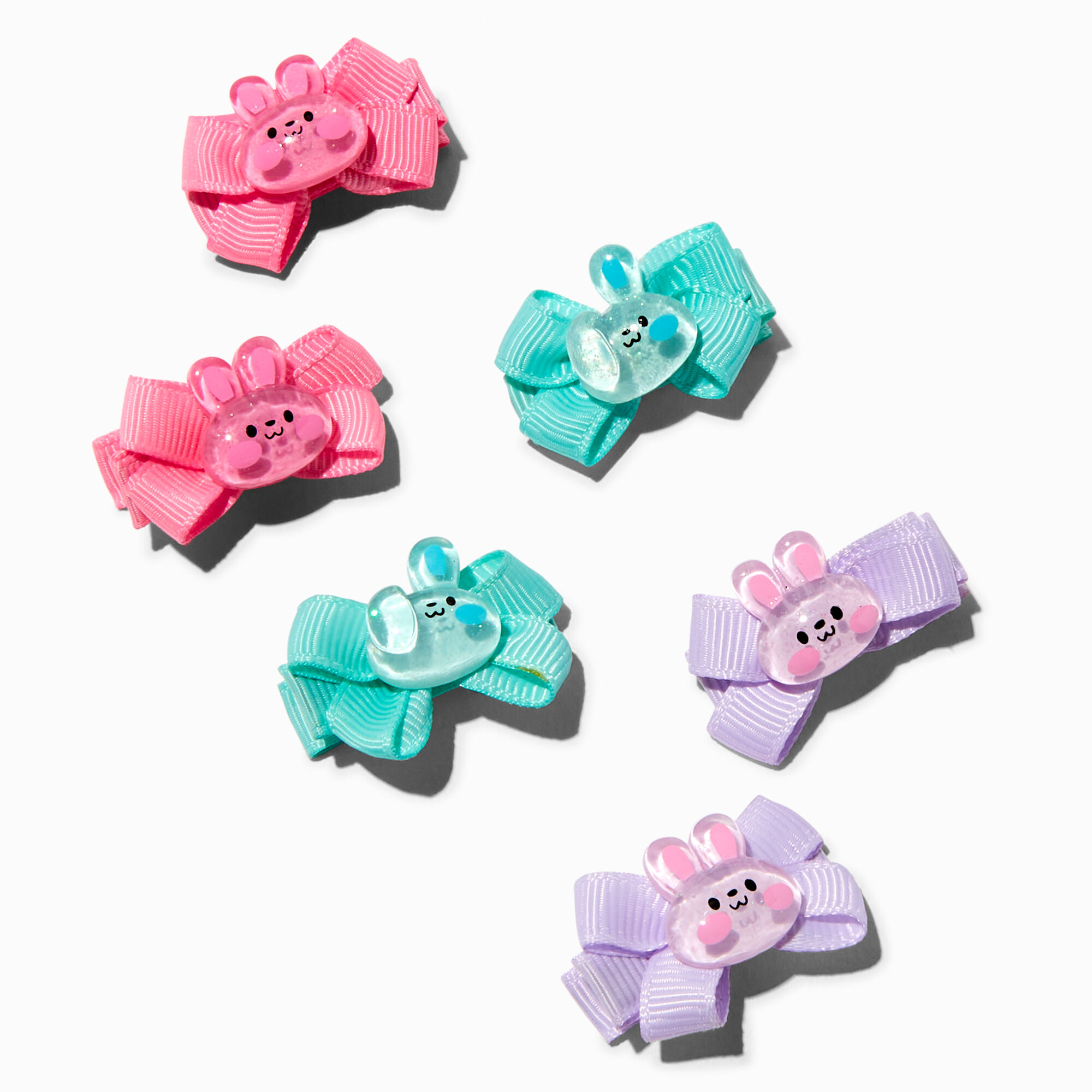 View Claires Club Bunny Bow Hair Clips 6 Pack information