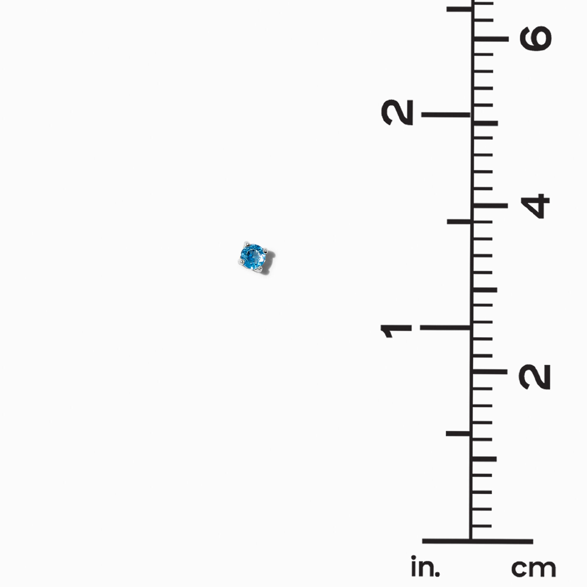 C LUXE by Claire's Sterling Silver Cubic Zirconia Blues Stud Earrings - 3 Pack,