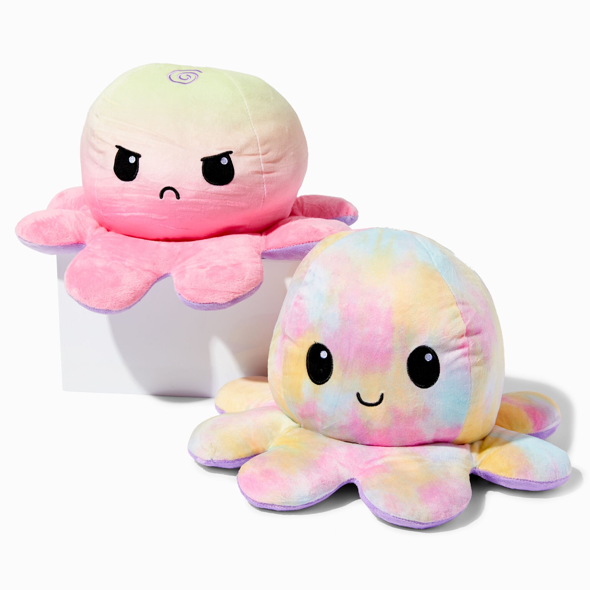 TeeTurtle™ Claire's Exclusive 8'' Reversible Plushies Purple Tie Dye Octopus,
