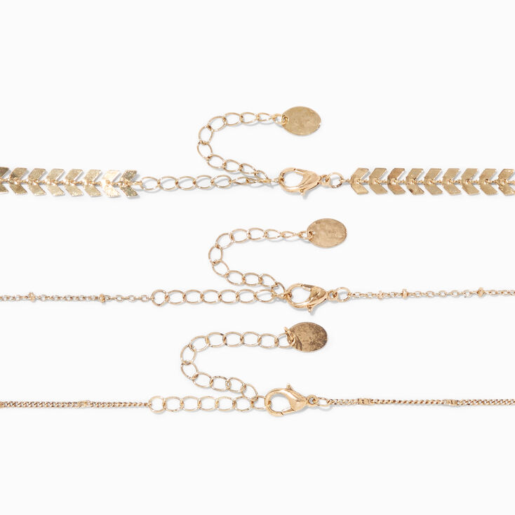 Arrow Jadestone Chain Choker Necklaces - 3 Pack,
