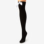 Black Over The Knee White Bow Socks,