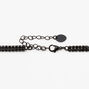 Black Rhinestone Zig Zag Statement Choker Necklace,