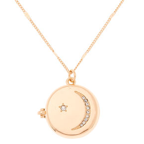 Go to Product: Gold Celestial Long Locket Pendant Necklace from Claires