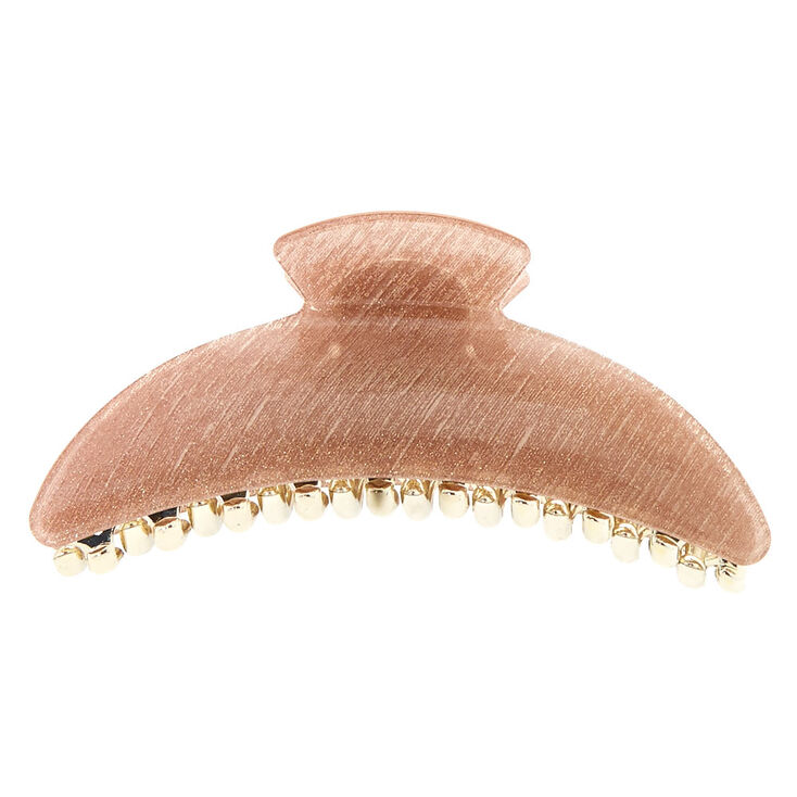 Large Nude Glitter Hair Claw,