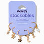 Gold-tone Embellished Mixed One Huggie Hoop Earrings - 6 Pack,